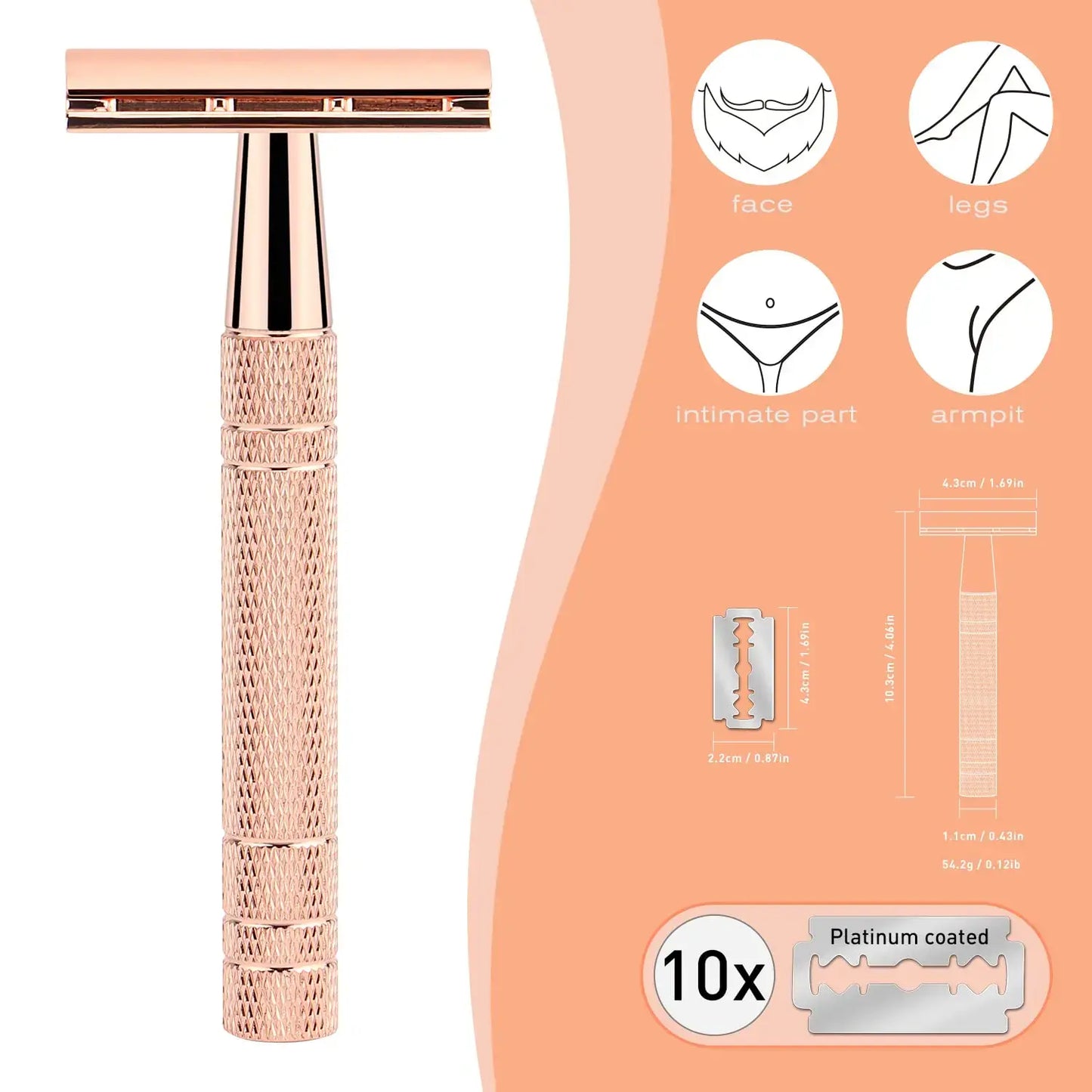 SmoothShave™ Safety Razor + Free 10 Premium Blades